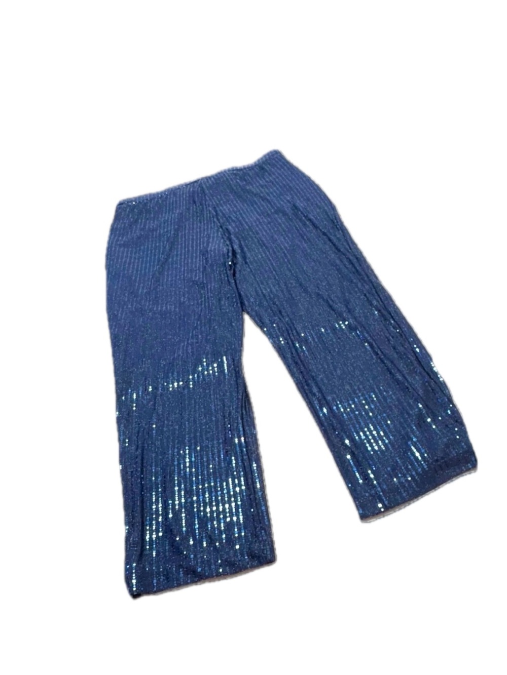 Lily Morgan Sequin Wide Leg Pants Navy Blue Sparkly Women’s Plus Size 2X Trouser
